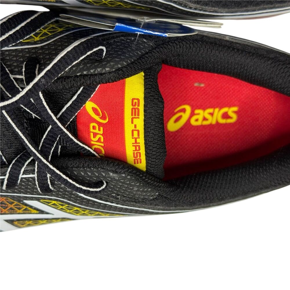 Asics Gel Chase Sneaker Shoe Mesh Leather Black White Red Men 14 NIB - Picture 6 of 12